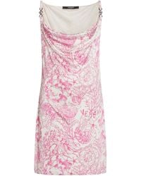 Versace - La Vacanza Printed Jersey Mini Dress - Lyst