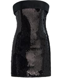 Sergio Hudson - Strapless Sequined Mini Dress - Lyst