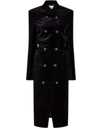 KHAITE - Rolon Double-Breasted Velvet Coat - Lyst