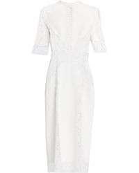 Elie Saab - Cady & Lace Midi Dress - Lyst