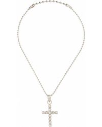 Martine Ali - Stone Sterling Silver Cross Necklace - Lyst