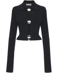 Jil Sander - Virgin Wool Polo Cardigan - Lyst
