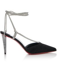 Christian Louboutin - Astrid 85mm Crystal-embellished Suede Pumps - Lyst