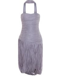 Marmar Halim - Scarf-Detailed Fringed Knee-Length Dress - Lyst