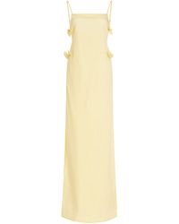 House of Aama - Exclusive Bow-detailed Cotton-blend Maxi Dress - Lyst