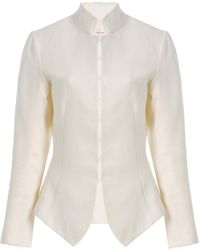 The Row - Brianda Raw-Edge Linen Jacket - Lyst