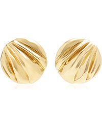 Chloé - Pleats Brass Earrings - Lyst
