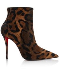 Christian Louboutin - Miss Z 100Mm Leopard Pony Hair Ankle Boots - Lyst