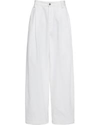 Bottega Veneta - Pleated Denim Wide-leg Trousers - Lyst