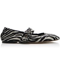 Aeyde - Uma Zebra Pony Hair Mary Jane Flats - Lyst