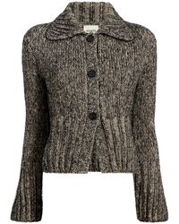 KHAITE - Takeo Marled Cashmere-Mohair-Silk Cardigan - Lyst