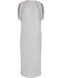 Brandon Maxwell - The Lucy Draped Ribbed Jersey Midi Dress - Lyst