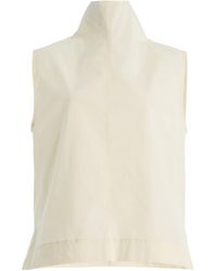 Brandon Maxwell - The Finn Tie-Neck Cotton Top - Lyst