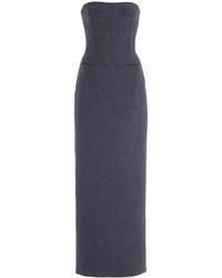 Carolina Herrera - Strapless Wool-blend Maxi Dress - Lyst
