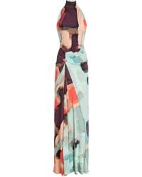 Silvia Tcherassi - Exclusive Frances Open-Back Printed Jersey Maxi Dress - Lyst