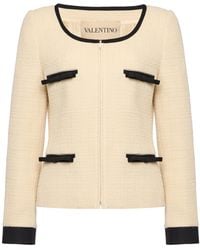 Valentino Garavani - Bow-Detailed Wool-Blend Tweed Jacket - Lyst