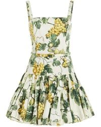 Oscar de la Renta - Printed Cotton Poplin Mini Dress - Lyst