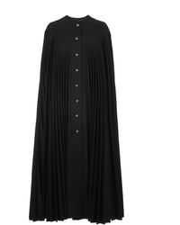 Burberry Pleated Military Cape - Black