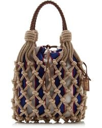 Prada - Noué Cotton Macramé Bag - Lyst