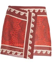 Johanna Ortiz - Hunting Roots Paisley Cotton Mini Wrap Skirt - Lyst