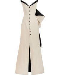 Rosie Assoulin - Mother Of Buttons Bow-detailed Cotton Gown - Lyst