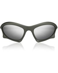 Balenciaga Wrap-frame Acetate Sunglasses - Metallic
