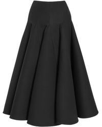 Valentino Garavani - Flared Wool-silk Crepe Midi Skirt - Lyst