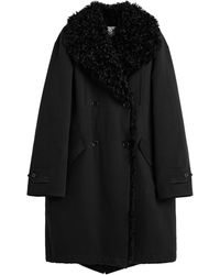 TOTEME - Lamb Shearling And Cotton Double-Breasted Parka Coat - Lyst