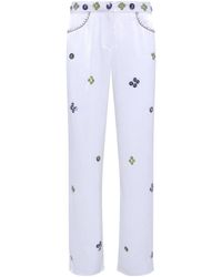 Siedres - Brity Embellished Satin Straight-Leg Pants - Lyst