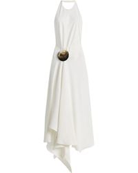 Sloan - Exclusive Crepe Asymmetric Midi Halter Dress - Lyst