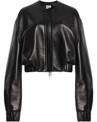 KHAITE - Cordan Plonge Leather Bomber Jacket - Lyst