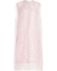 Prada - Layered Silk Midi Dress - Lyst