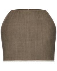 Magda Butrym - Lace-Trimmed Wool Mini Skirt - Lyst