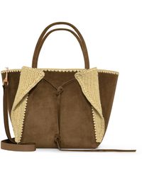 Gabriela Hearst - Marija Small Raffia-Trimmed Suede Tote Bag - Lyst