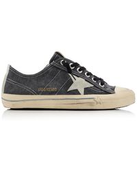 Golden Goose - V-star 2 Suede-trimmed Canvas Sneakers - Lyst