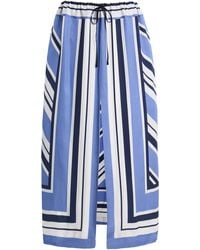 Brandon Maxwell - Exclusive Striped Twill Midi Drawstring Skirt - Lyst