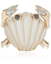 Yvonne Léon - 9k Yellow Gold Mother Of Pearl, Diamond Single Earring - Lyst