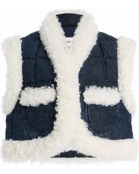 Ienki Ienki - Keptar Down Denim Cropped Vest - Lyst
