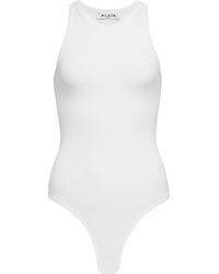 Alaïa - Ribbed Cotton-Blend Bodysuit - Lyst