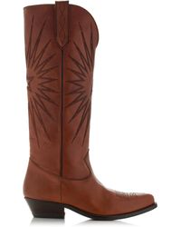 Golden Goose - Wish Star Embroidered Leather Western Boots - Lyst