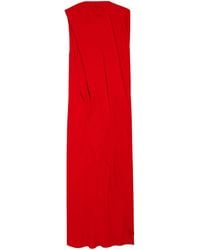 Balenciaga - Draped Silk Crepe Maxi Dress - Lyst