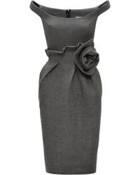 Magda Butrym - Rosette-Detailed Wool-Blend Midi Dress - Lyst
