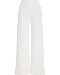 Leset - Pointelle-knit Cotton Boxer Pants - Lyst