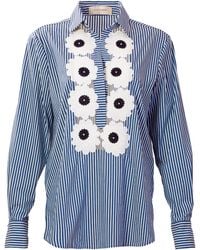 Silvia Tcherassi - Karole Floral-Embellished Cotton Shirt - Lyst