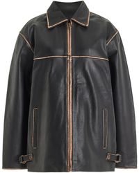 Worn Vintage - Faded Leather Jacket - Lyst