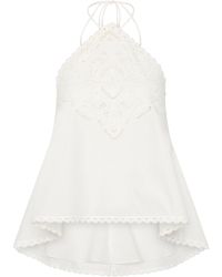 ROAME. - Marianne Broderie Anglaise Cotton Halter Top - Lyst