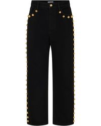 Rabanne - Embellished Rigid High-rise Straight-leg Jeans - Lyst