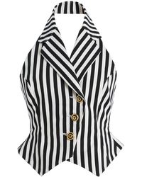 Tolu Coker - Striped Cotton Gabardine Waistcoat - Lyst