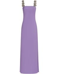 ‎Taller Marmo - Consuelo Strap Embellished Satin Maxi Dress - Lyst
