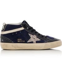 Golden Goose - Mid Star Suede Glittered Sneakers - Lyst